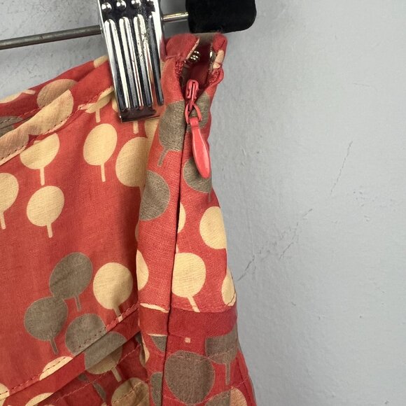 Fossil Silk Cotton Blend Pleated Polka Dot Skirt Size 10 - Picture 3 of 6